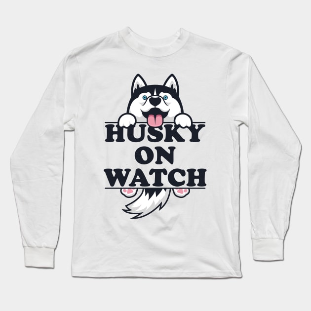 Husky On Watch Long Sleeve T-Shirt by AllanDolloso16